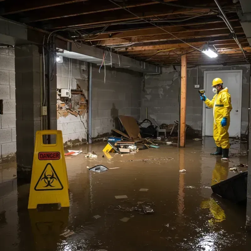 Flooded Basement Electrical Hazard in North Liberty, IA Property