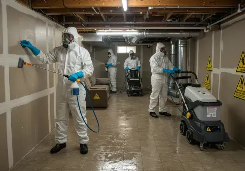 Basement Moisture Removal and Structural Drying process in North Liberty, IA